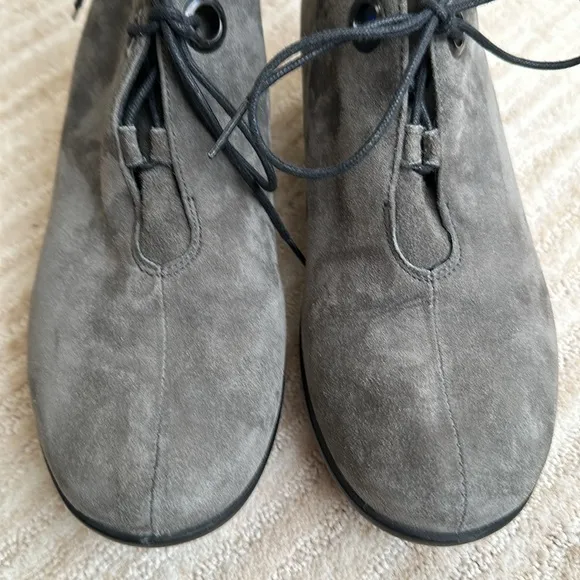 Wolky Hope Pombai Women's Suede Wedge Ankle Booties Shoes Gray Size EU 39 | US 8