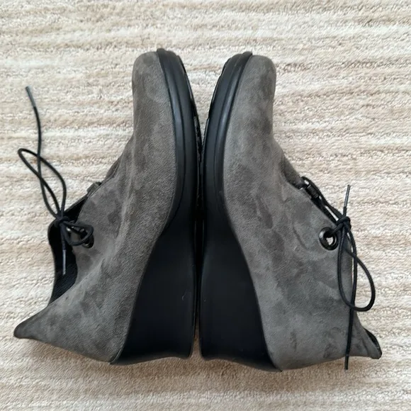 Wolky Hope Pombai Women's Suede Wedge Ankle Booties Shoes Gray Size EU 39 | US 8