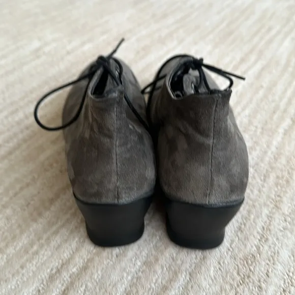 Wolky Hope Pombai Women's Suede Wedge Ankle Booties Shoes Gray Size EU 39 | US 8