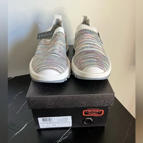 Women's Bernie Mev Hype Iris Slip On Shoes Light Rainbow Size 38 7M US