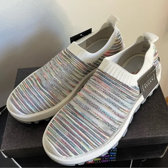 Women's Bernie Mev Hype Iris Slip On Shoes Light Rainbow Size 38 7M US