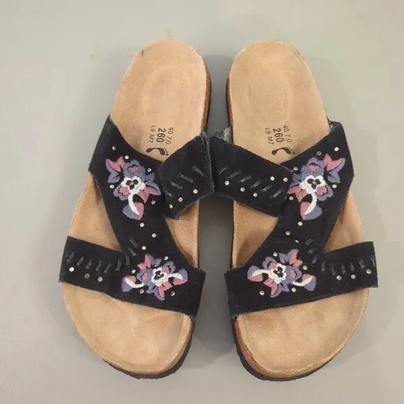 Women's Betula Sandals Black Floral Size 9