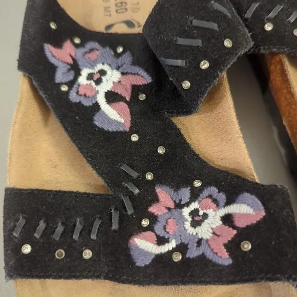 Women's Betula Sandals Black Floral Size 9