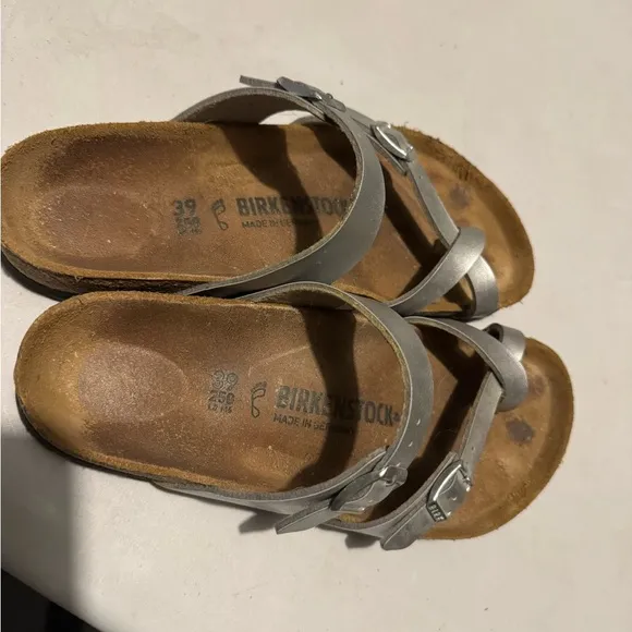 Women’s Birkenstock silver sandals size 39