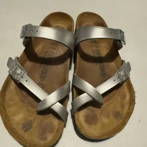 Women’s Birkenstock silver sandals size 39