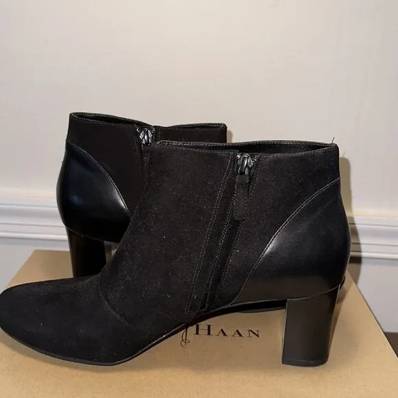 Women’s Cole Haan Miriam Short Boot Black Suede, Size 10, New in Box
