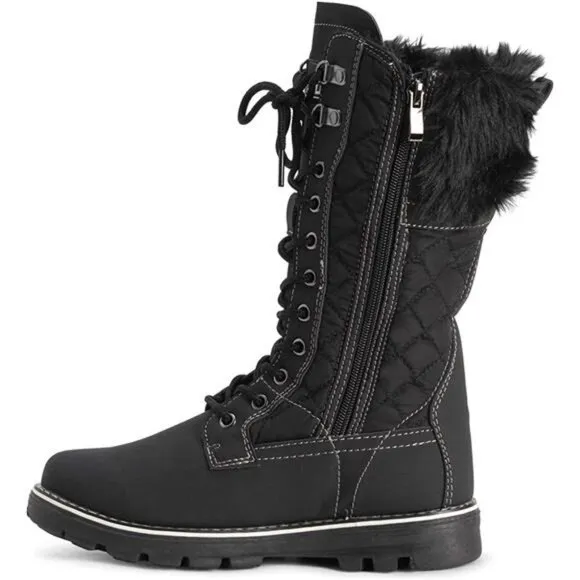 Women's Faux Fur Warm Thermal Waterproof Outdoor Walking Snow Winter Calf Boots