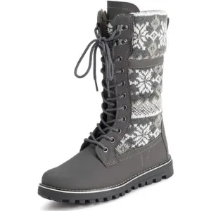 Womens Faux Fur Warm Thermal Waterproof Outdoor Walking Snow Winter Calf Boots