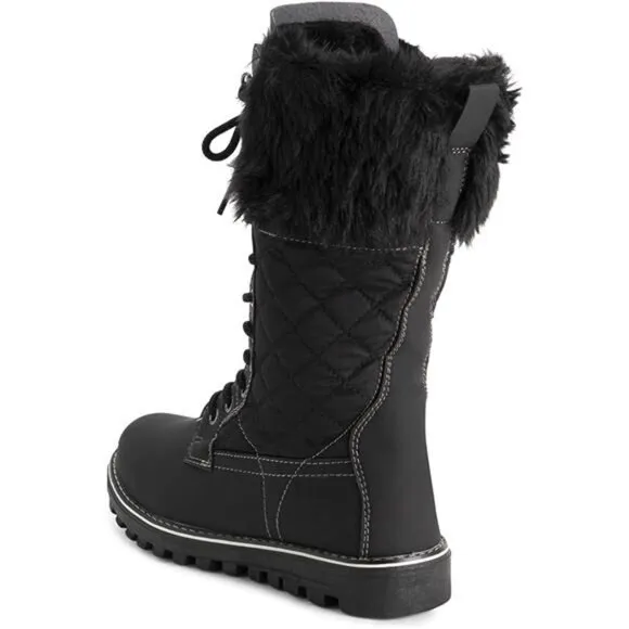 Women's Faux Fur Warm Thermal Waterproof Outdoor Walking Snow Winter Calf Boots