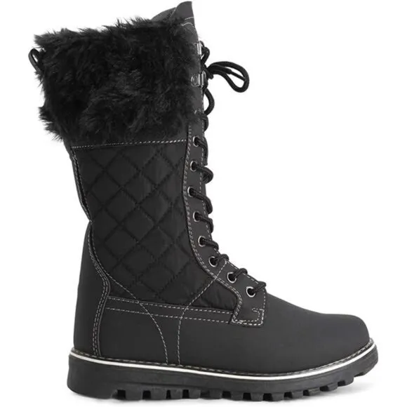 Women's Faux Fur Warm Thermal Waterproof Outdoor Walking Snow Winter Calf Boots