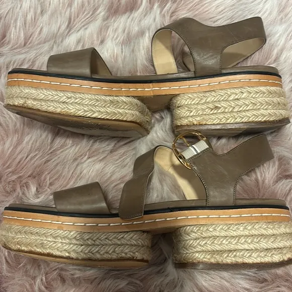 Women's Gabriela Hearst Tan Leather Raffia Sandals