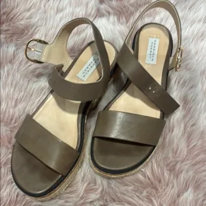 Women's Gabriela Hearst Tan Leather Raffia Sandals