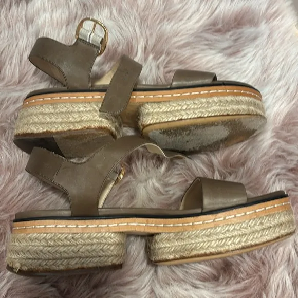 Women's Gabriela Hearst Tan Leather Raffia Sandals