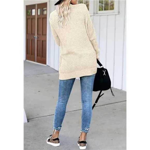 Womens Long Sleeve Open Front Cardigans Chunky Knit Draped Sweaters Outwear