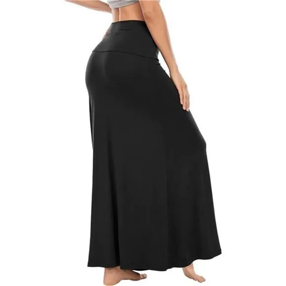 Womens Maxi Skirts Long Skirt for Women A Black