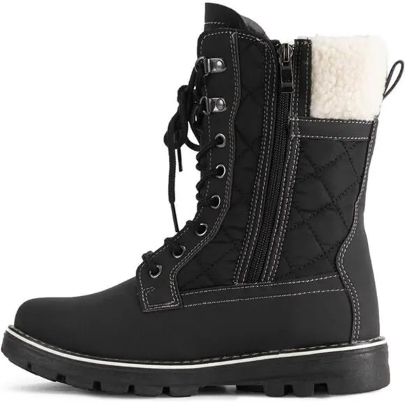 Women's Memory Foam Thermal Waterproof Deep Tread Rubber Sole Snow Boots