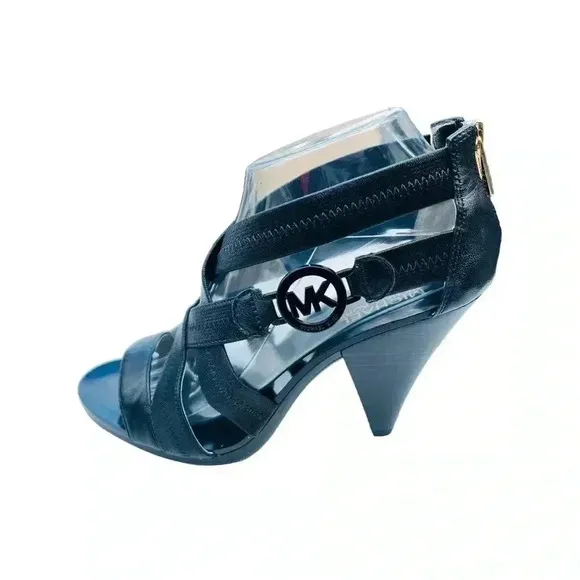 Women’s Michael Kors Black Leather Strappy Sandals•Size 8•PREOWNED LIKE NEW•