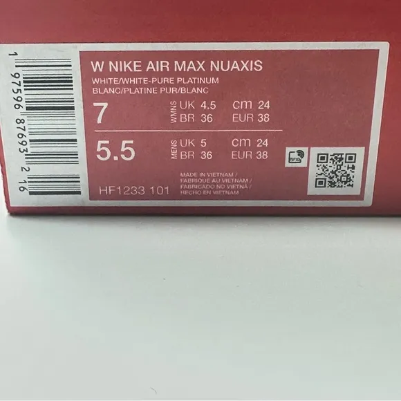Women’s Nike Air Max Nuba is Shoes White/ Pure Platinum HF1233-101 Size 7 New