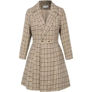 Women's Plus Size Wool Dress Coat Double Breasted Pea Coats Long Trench …