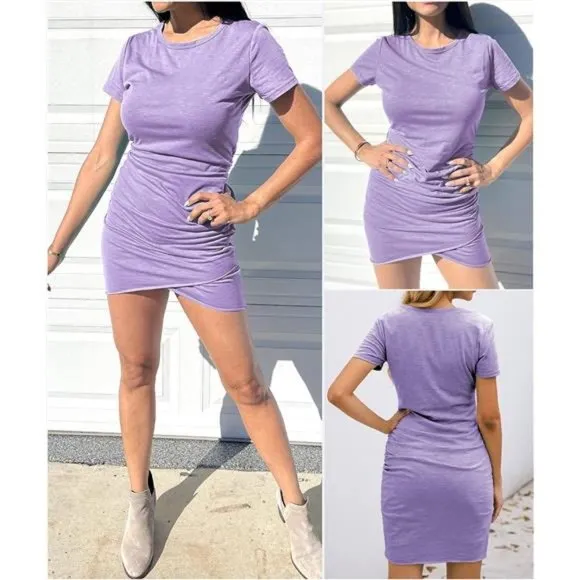 Women's Summer Casual Beach Dresses Light Purple