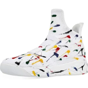 Womens White High Top Sneakers Walking Shoes Ankle Boots