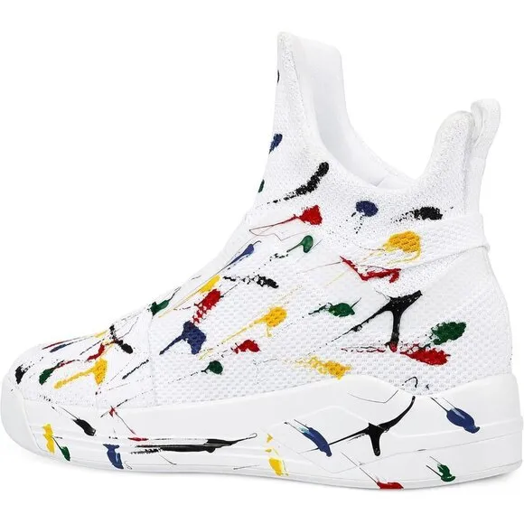 Womens White High Top Sneakers Walking Shoes Ankle Boots