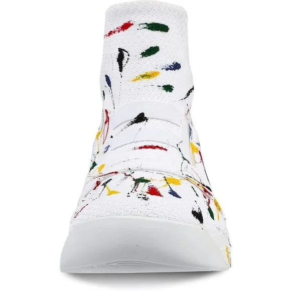 Womens White High Top Sneakers Walking Shoes Ankle Boots