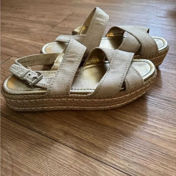 Y2K Vintage PRADA beige suede Espadrille Sandals