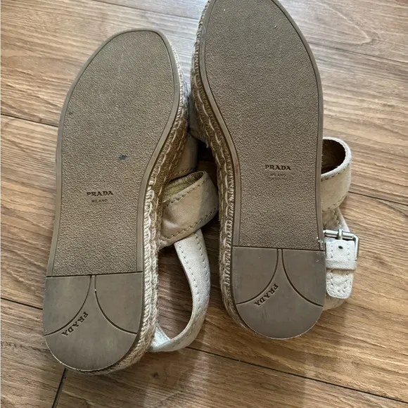 Y2K Vintage PRADA beige suede Espadrille Sandals
