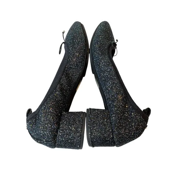 Yosi Samra G Black Rainbow Glitter Block Heel Shoes Size 10