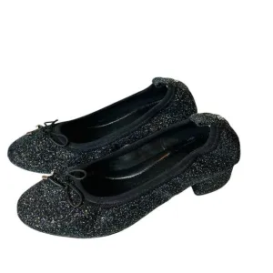 Yosi Samra G Black Rainbow Glitter Block Heel Shoes Size 10