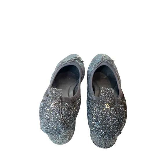 Yosi Samra G Black Rainbow Glitter Block Heel Shoes Size 10