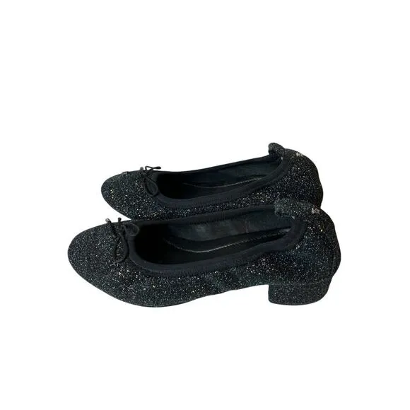 Yosi Samra G Black Rainbow Glitter Block Heel Shoes Size 10