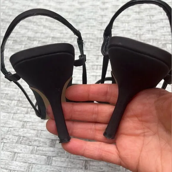 Zara black heeled sandals,front&amp; side straps, comfortable, stylish, 38 (7.5US)