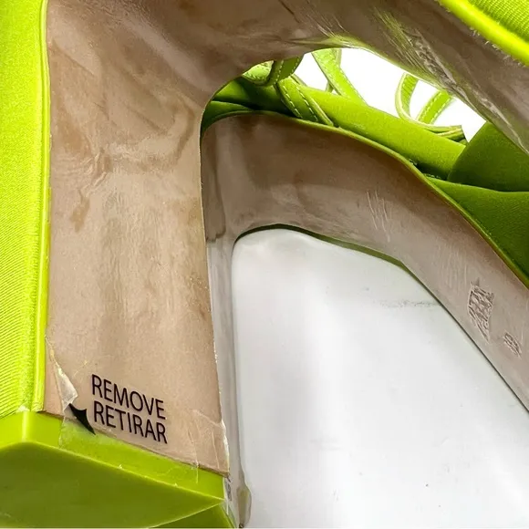 Zara Chunky Heeled Platform Shoes in Neon Green Size 39