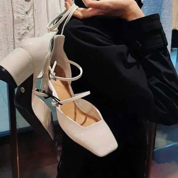 ZARA Faux Patent Leather Heels NWT LAST ONE!!!