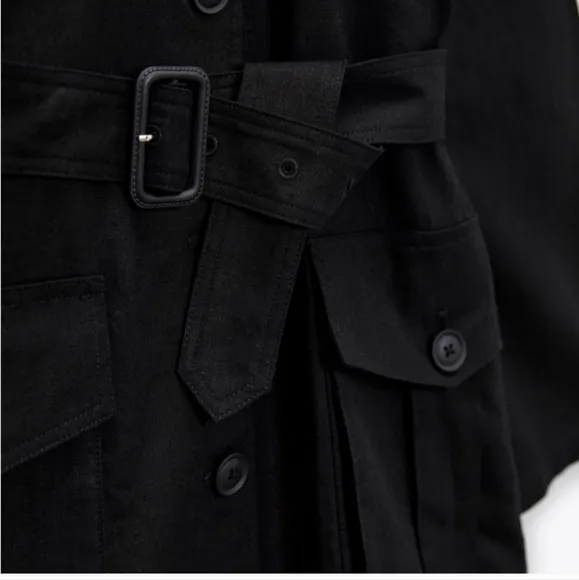 ZARA Jacket Blazer Linen Blend Black size XS
