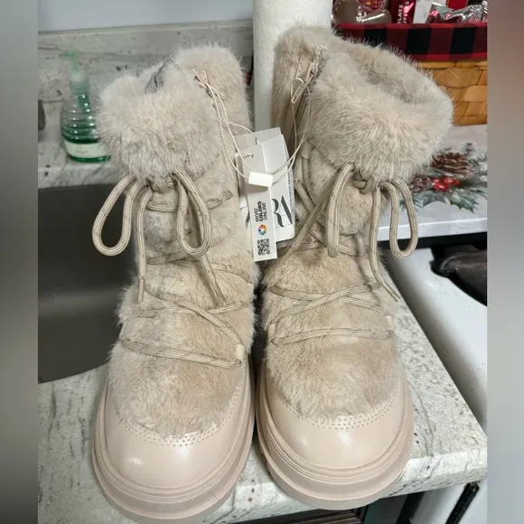Zara Kids Faux Fur Boots