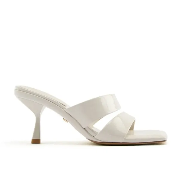 ZARA PADDED HIGH HEEL SANDALS WHITE - SIZE 8 EURO 39 NWT