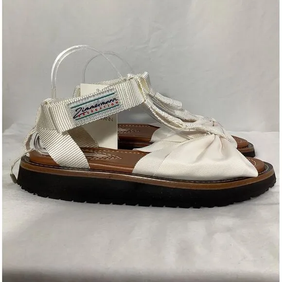 Zimmermann Bow Front Sandal in White Nylon