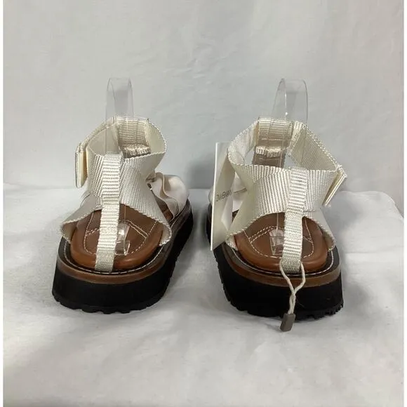 Zimmermann Bow Front Sandal in White Nylon
