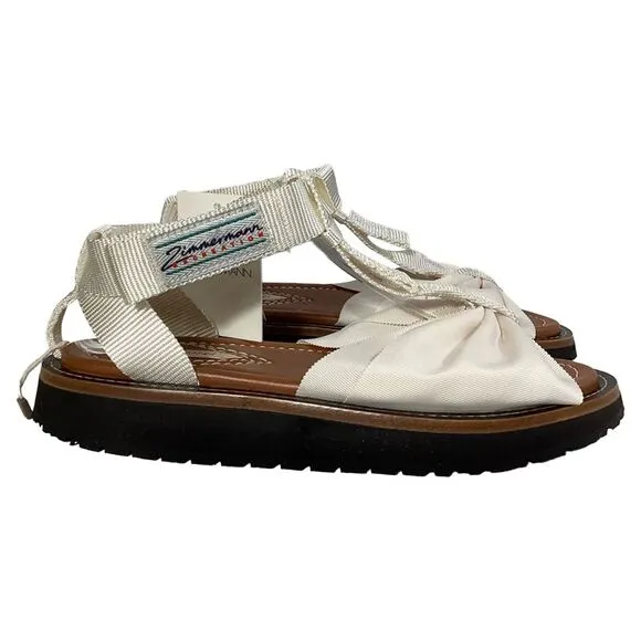 Zimmermann Bow Front Sandal in White Nylon