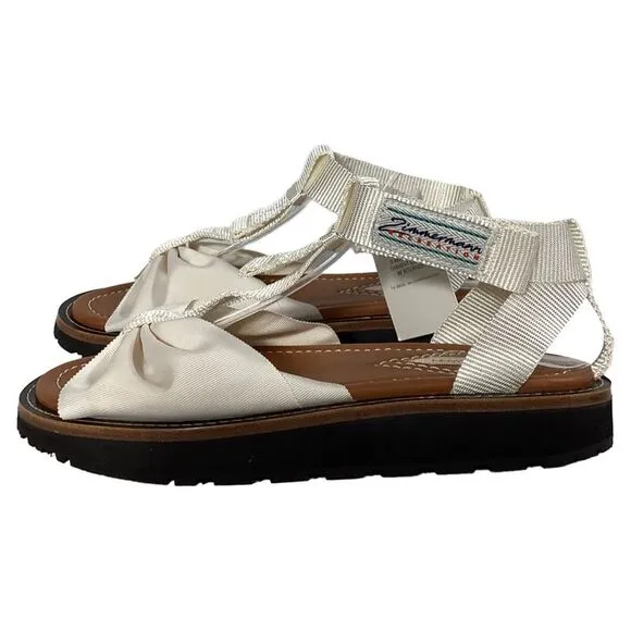 Zimmermann Bow Front Sandal in White Nylon
