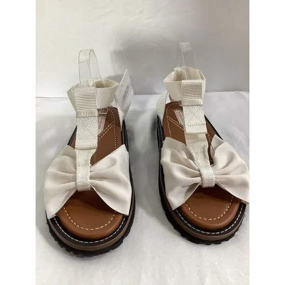 Zimmermann Bow Front Sandal in White Nylon