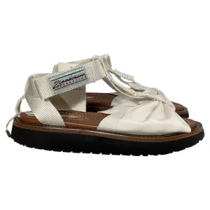 Zimmermann Bow Front Sandal in White Nylon